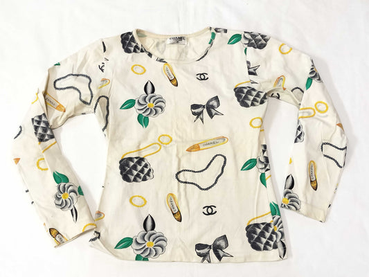 CHANEL Long T-shirt Collage T-shirt