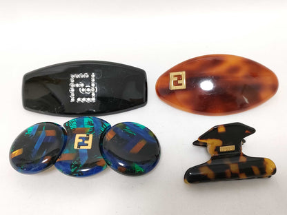 FENDI Barrette and other 4-piece hair accessories