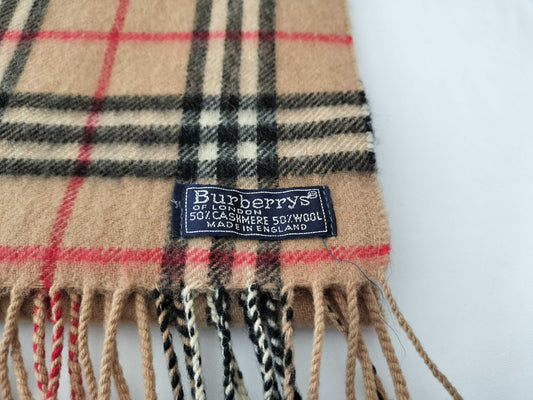BURBERRY 50% Cashmere/50% Wool Nova Check Scarf