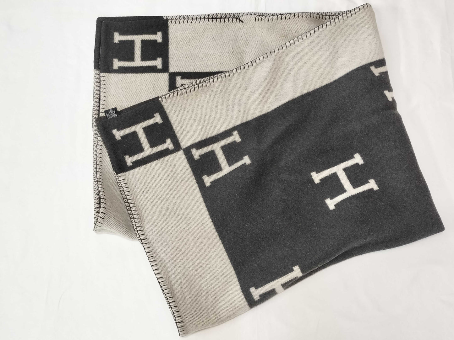 HERMES Blanket/H Logo/Cashmere Blend Other Apparel