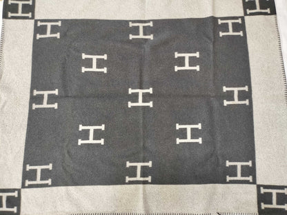 HERMES Blanket/H Logo/Cashmere Blend Other Apparel