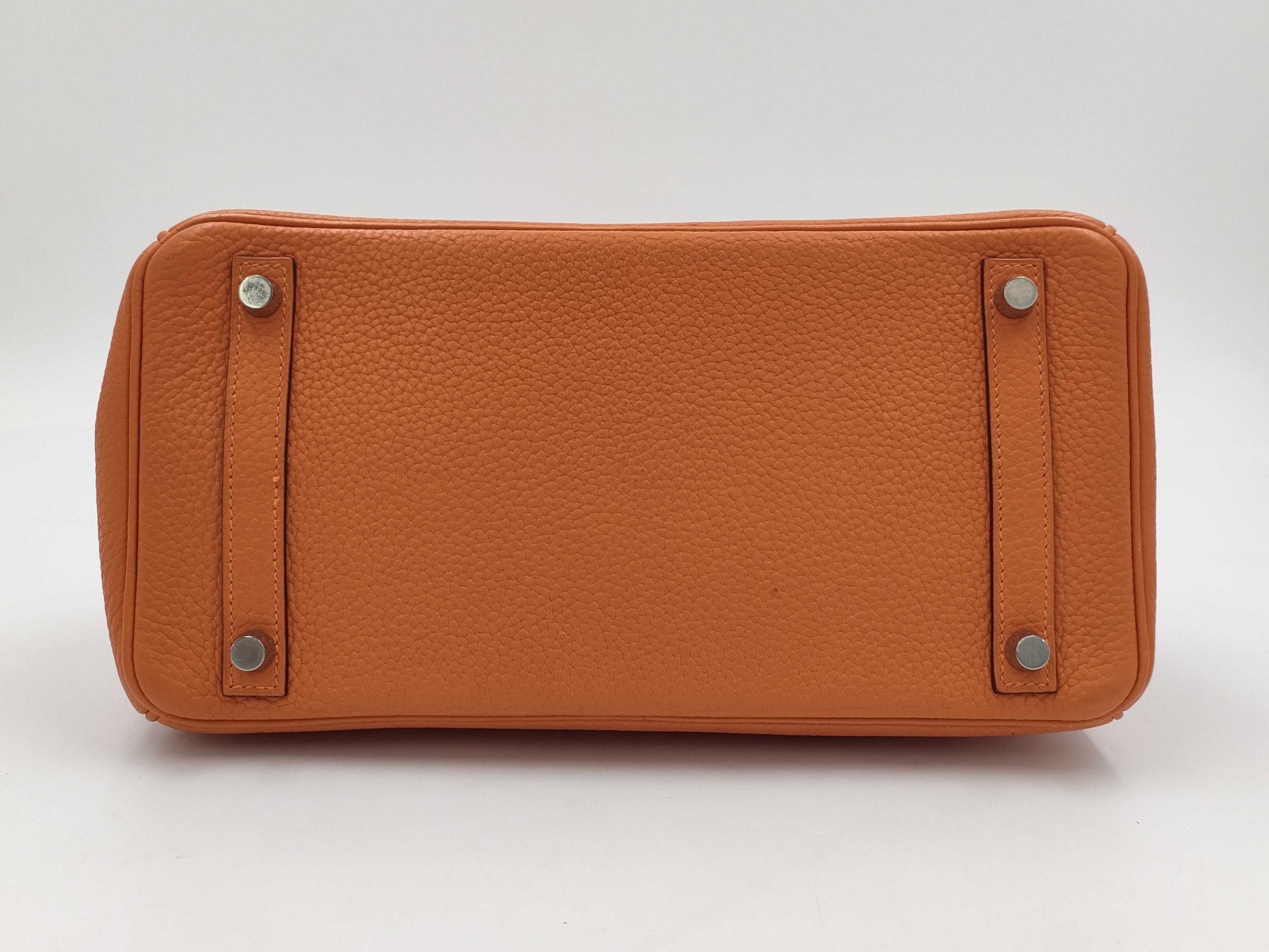 HERMES Birkin 30 Orange Silver Fittings □L Handbag