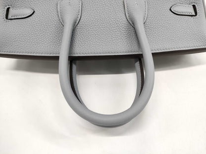 HERMES Birkin 25 Togo/Gray/SV Fittings/K-Engraved Handbag