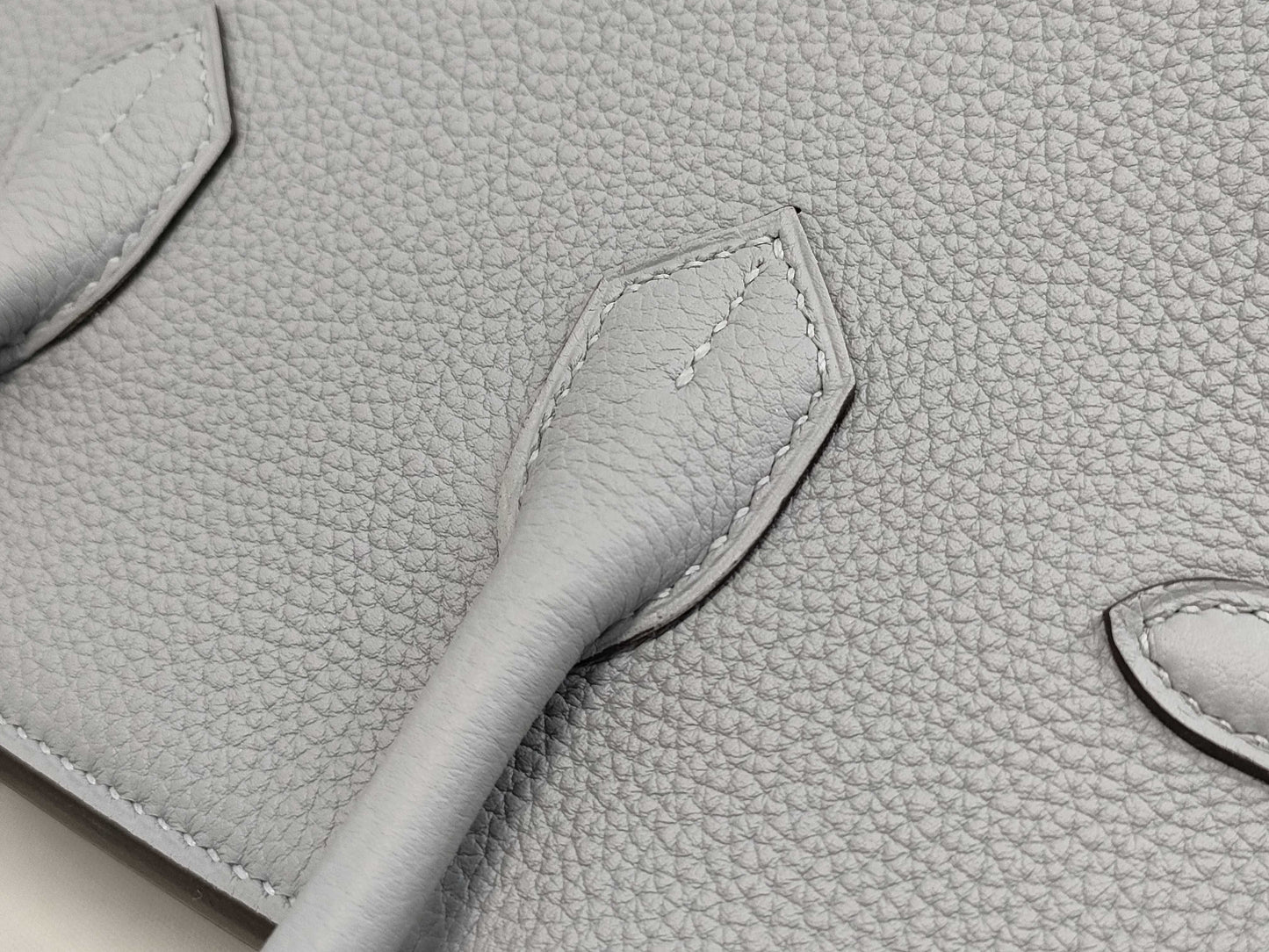 HERMES Birkin 25 Togo/Gray/SV Fittings/K-Engraved Handbag