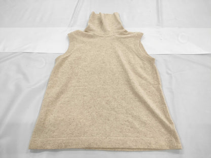 HERMES Cashmere Sleeveless Turtleneck Top