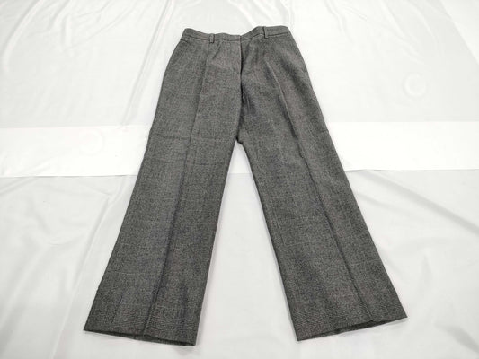 HERMES Check Pattern Gray Pants