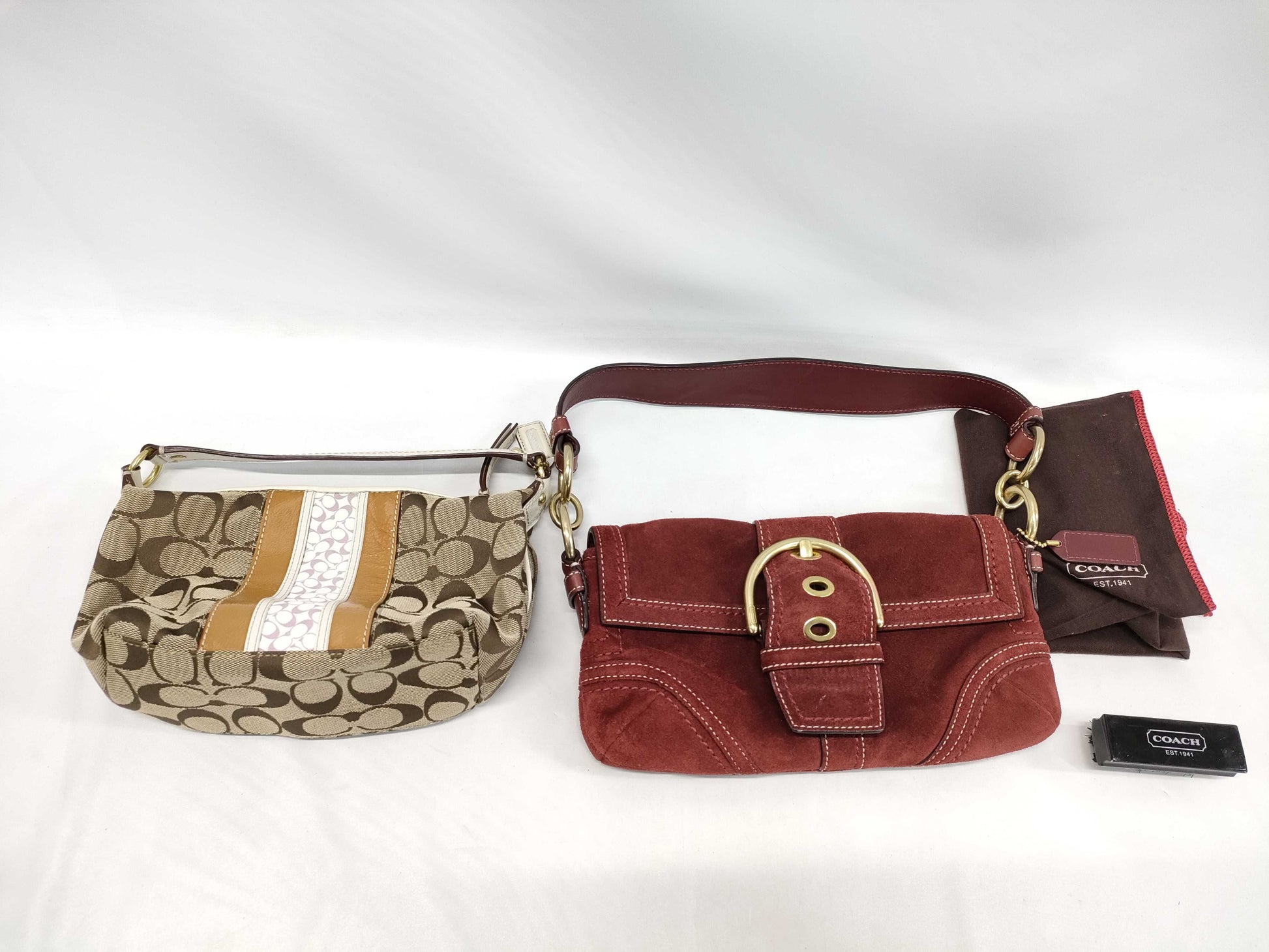 COACH Soho Suede Demi-Flap Bag Signature One Shoulder Handbag