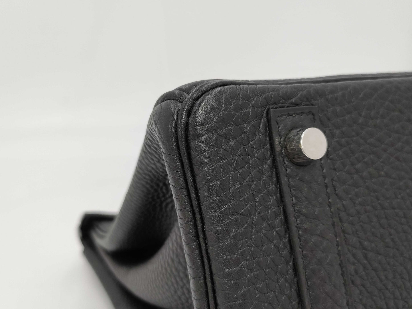 HERMES Birkin 30 Togo Black Handbag with Silver Hardware and O Stamp