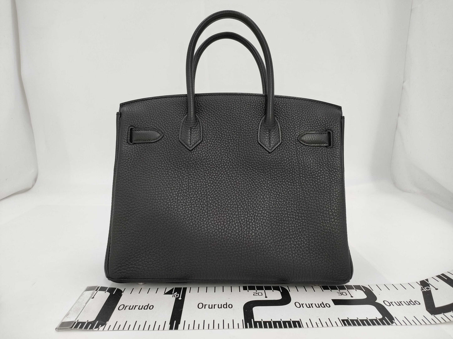HERMES Birkin 30 Togo Black Handbag with Silver Hardware and O Stamp