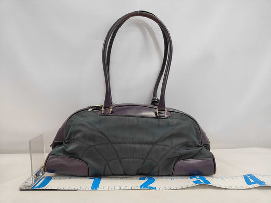 PRADA Prada Bowling Bag Nylon Leather Tote Bag