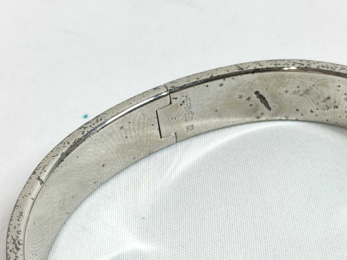 HERMES Click H Silver x Orange Bracelet/Bangle