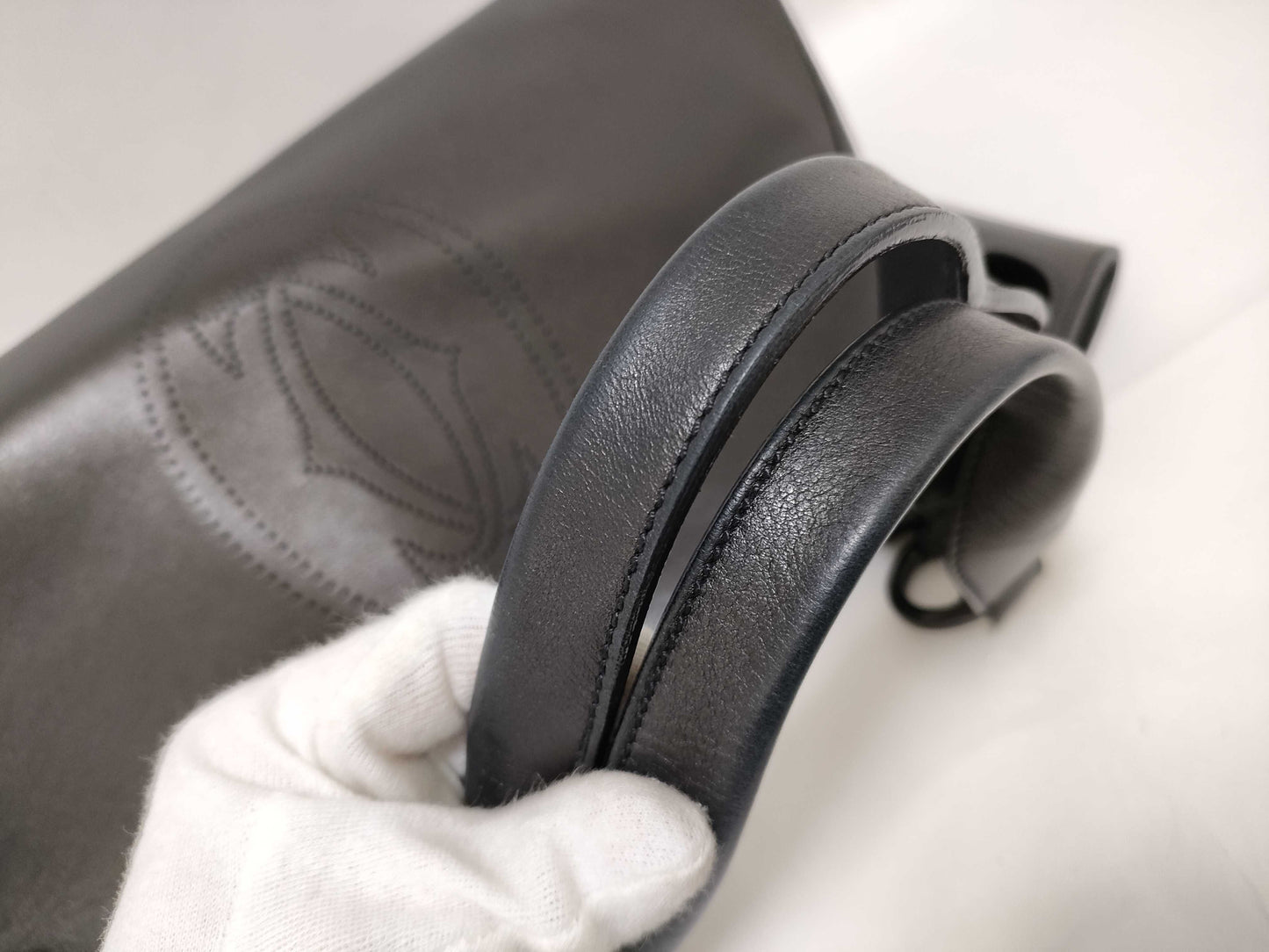 Cartier Perforated Black Handbag