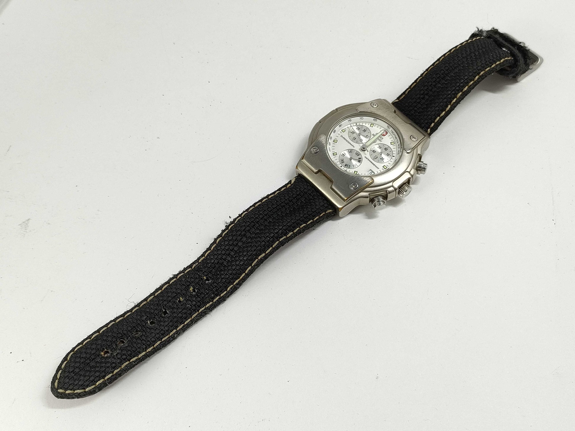 Swiss Military Chronograph Men's Watch, Comes with Box, Replacement Strap, etc., Unused