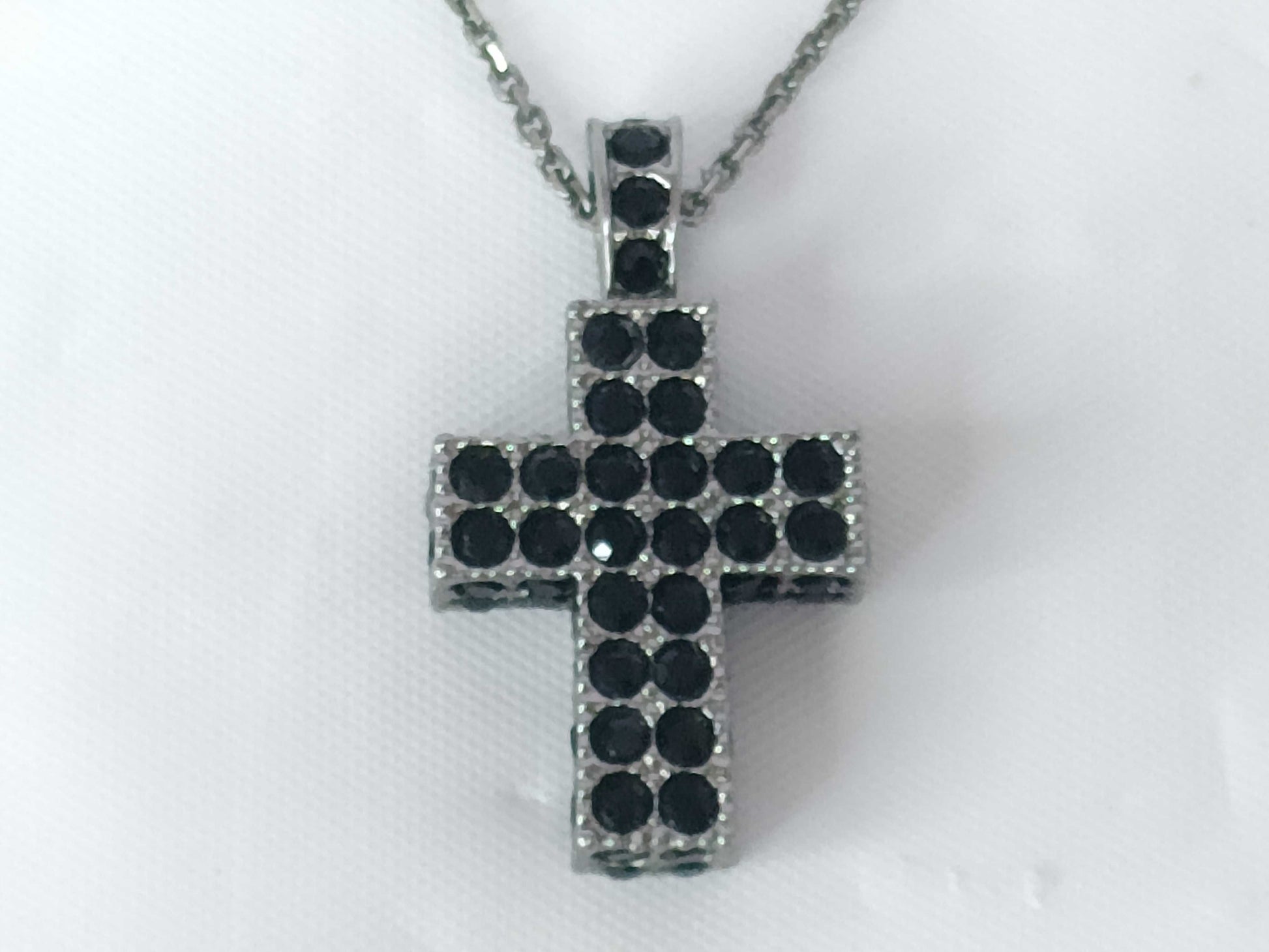 Swarovski Cross Rhinestone Necklace, Black