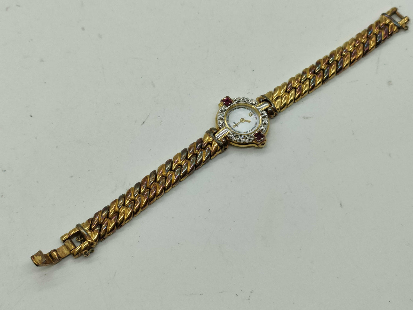 SEIKO Diamond and Ruby Bezel 1F20-0B70 Women's Watch