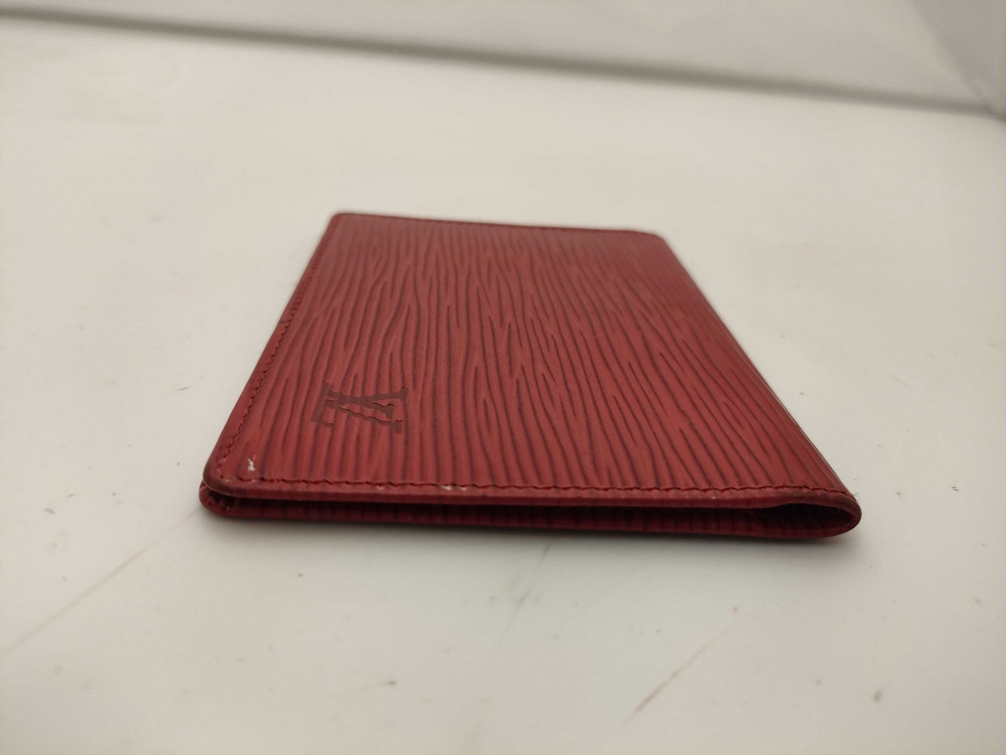 LOUIS VUITTON Epi Porte 2 Cult Vertical Red Card Case/Pass Case/Business Card Holder