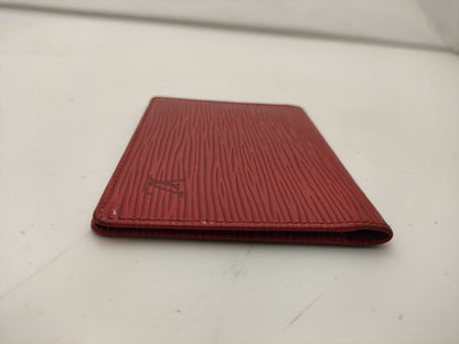 LOUIS VUITTON Epi Porte 2 Cult Vertical Red Card Case/Pass Case/Business Card Holder