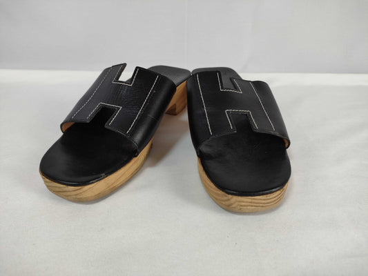 HERMES Kevlar H Black Size 36 Sandals