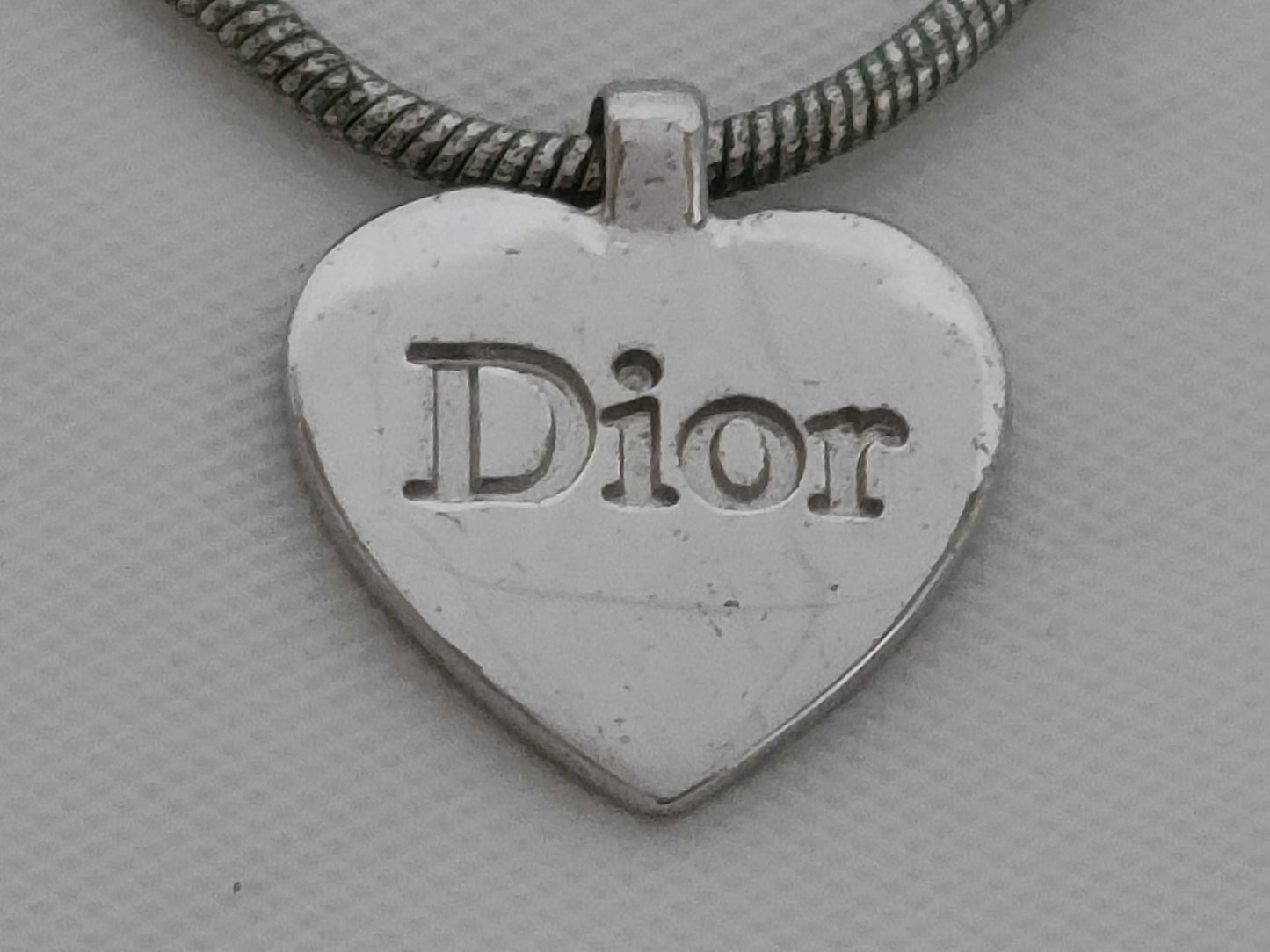 Dior Heart Motif Silver Necklace