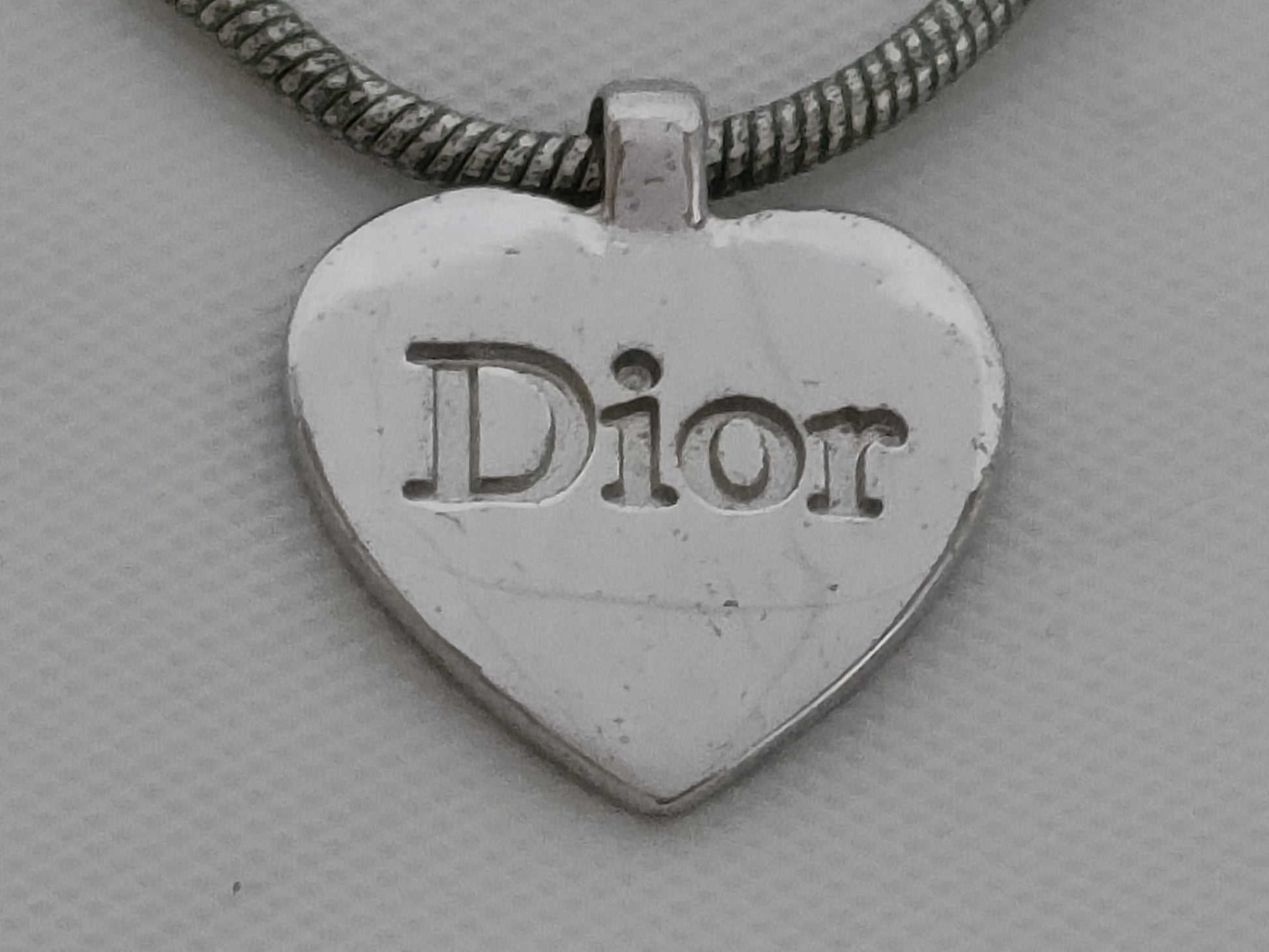 Dior Heart Motif Silver Necklace