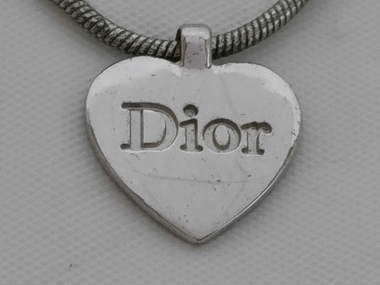 Dior Heart Motif Silver Necklace