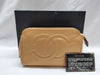 CHANEL Caviar Cosmetic Pouch, Beige, Interior Peeling Caution, No. 3 Pouch