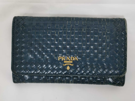 PRADA Madras Long Wallet