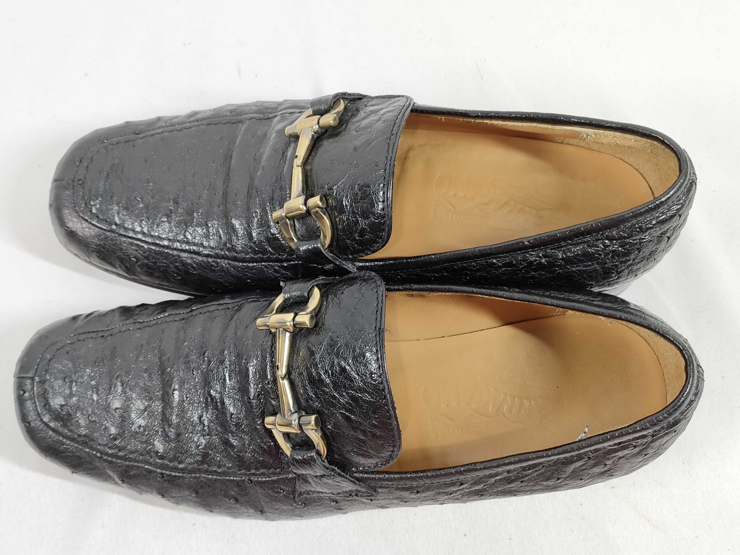 Salvatore Ferragamo Gancini Gancini Ostrich Business Shoes