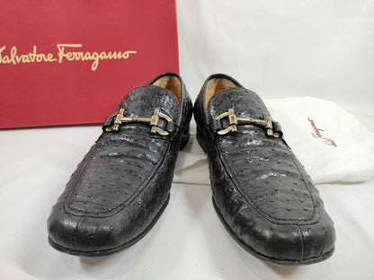 Salvatore Ferragamo Gancini Gancini Ostrich Business Shoes