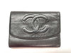 CHANEL Caviar Skin Coco Tri-fold Wallet A