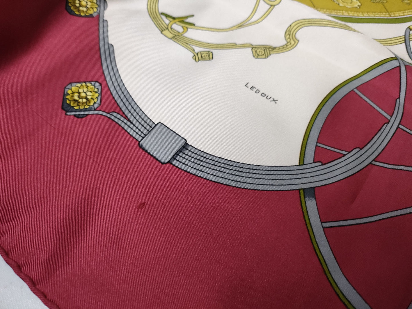 HERMES Carre Carre 90 SPRINGS Red Scarf with Missing Tag