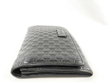 GUCCI GG Long Wallet Black Leather Wallet
