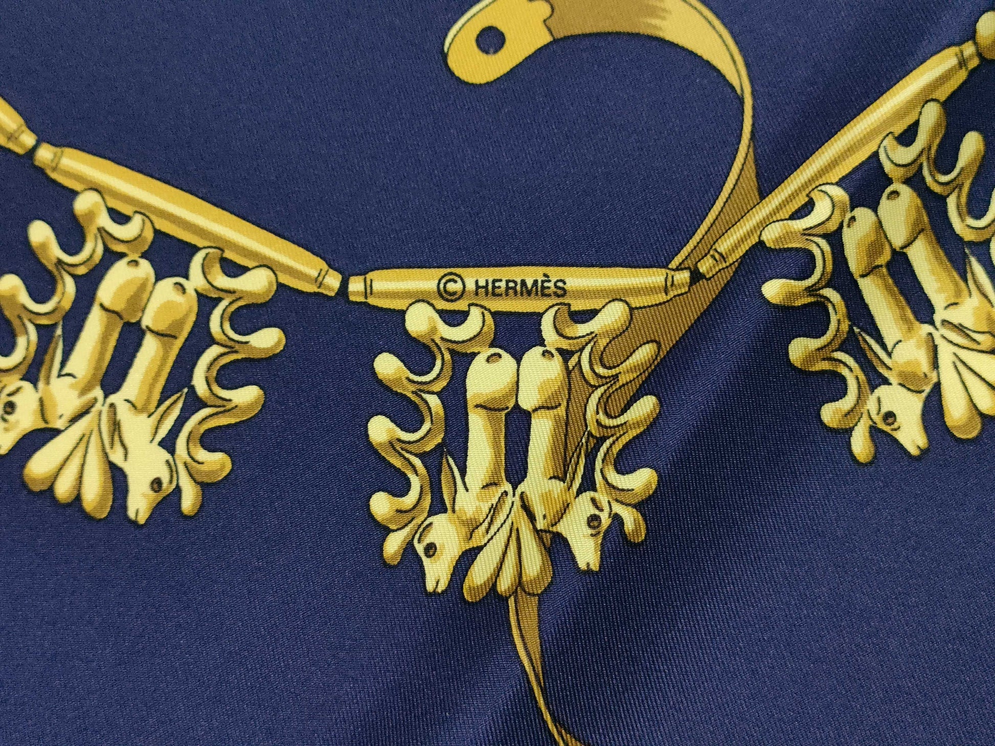 HERMES Carre Golden Knight Scarf
