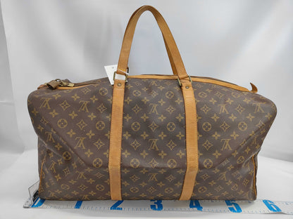 LOUIS VUITTON Monogram Sax Souple 55 Name Tag Boston Bag