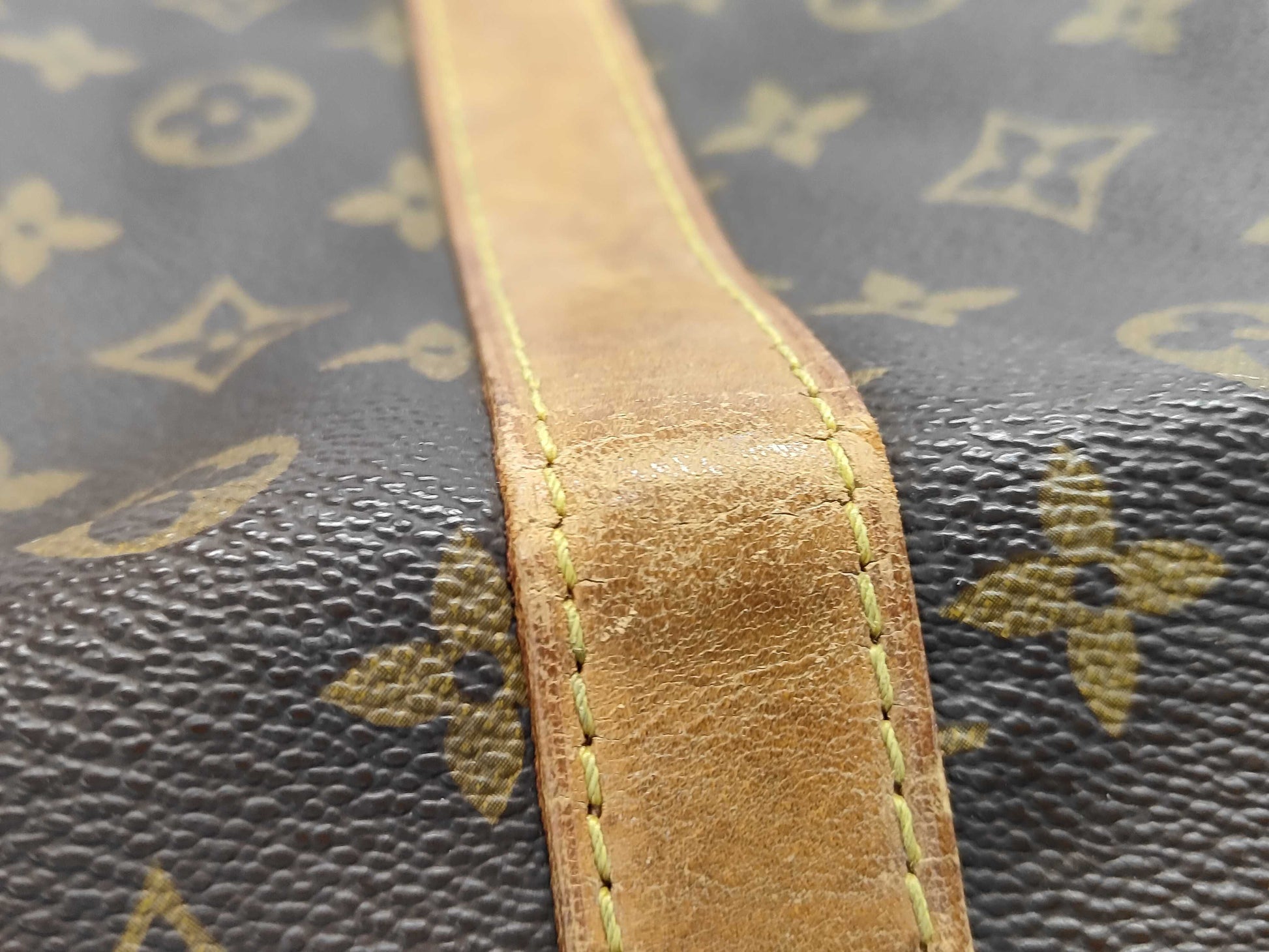 LOUIS VUITTON Monogram Sax Souple 55 Name Tag Boston Bag