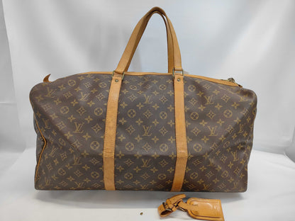 LOUIS VUITTON Monogram Sax Souple 55 Name Tag Boston Bag