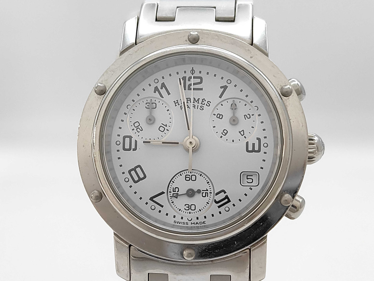 HERMES CL1.310 1610415 Quartz White Dial Women's Watch