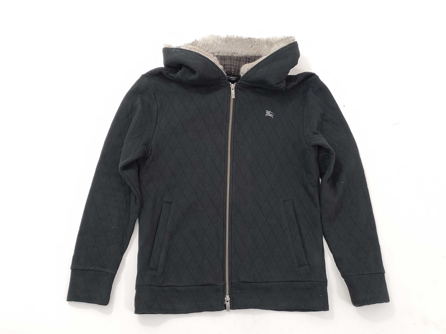 BURBERRY BLACK LABEL Quilted Zip Hoodie with Fur Other Apparel