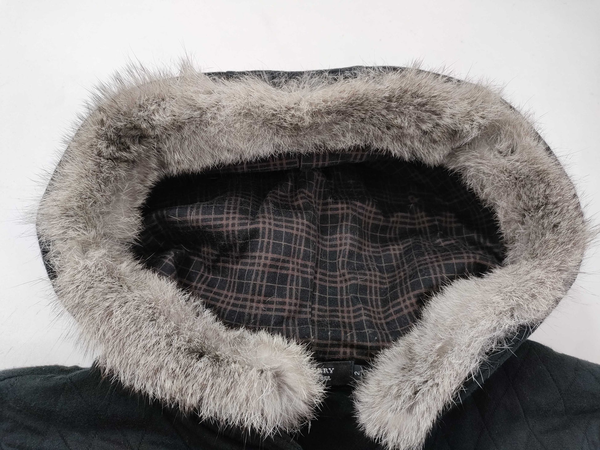 BURBERRY BLACK LABEL Quilted Zip Hoodie with Fur Other Apparel