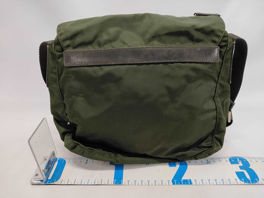 PRADA Nylon Khaki Shoulder Bag