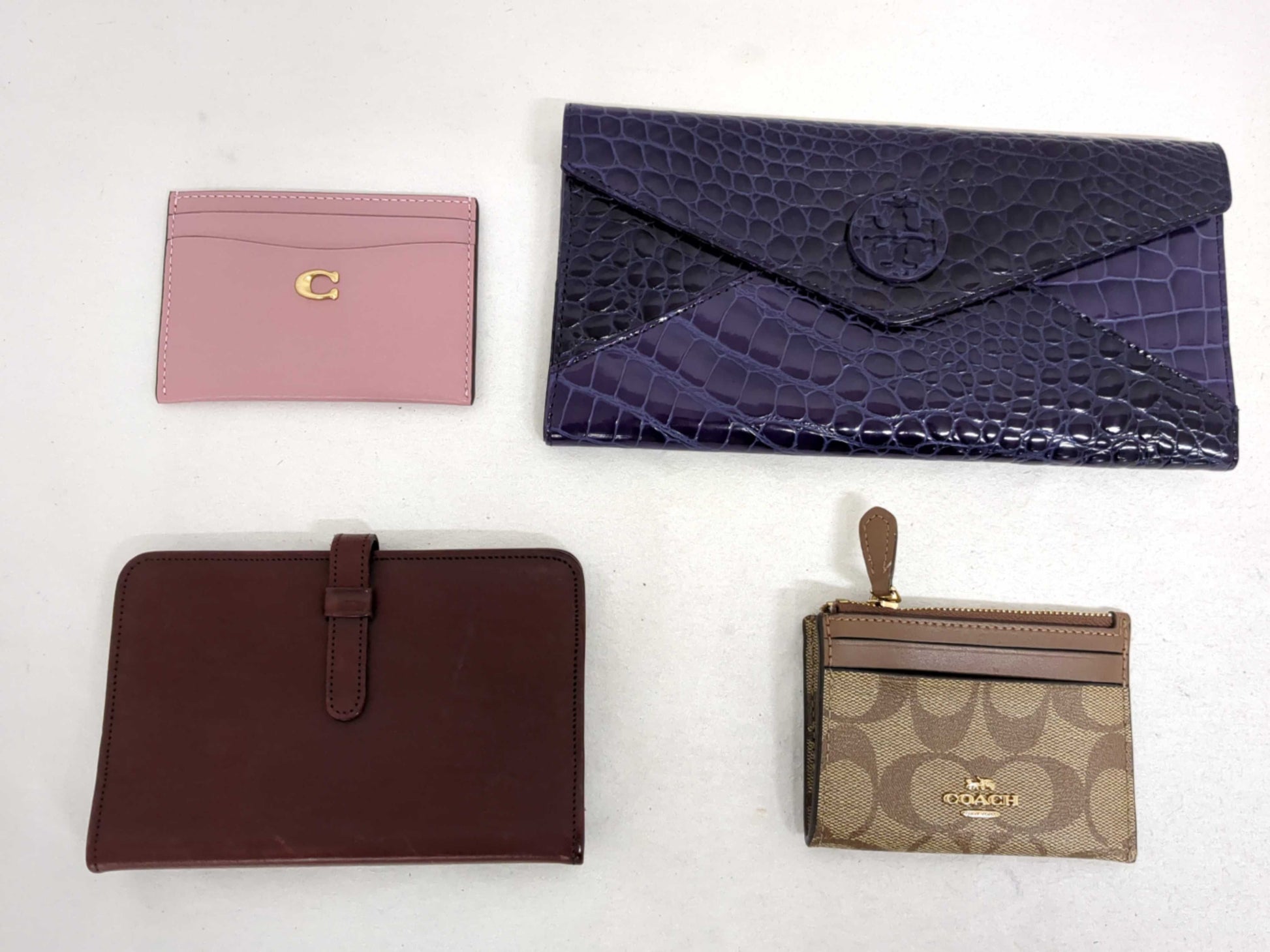 COACH Signature Tory Burch Crocodile and 4 other card cases, pass cases, and business card holders