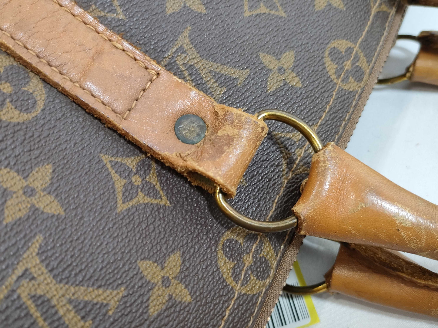 LOUIS VUITTON Monogram Keepall Paper Tag Boston Bag