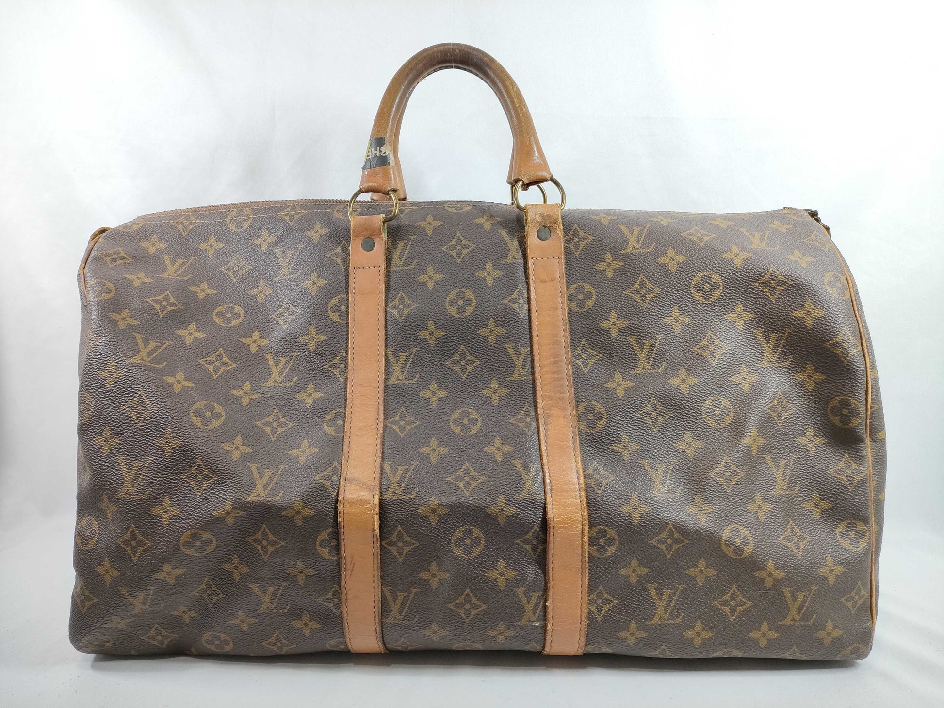 LOUIS VUITTON Monogram Keepall Paper Tag Boston Bag