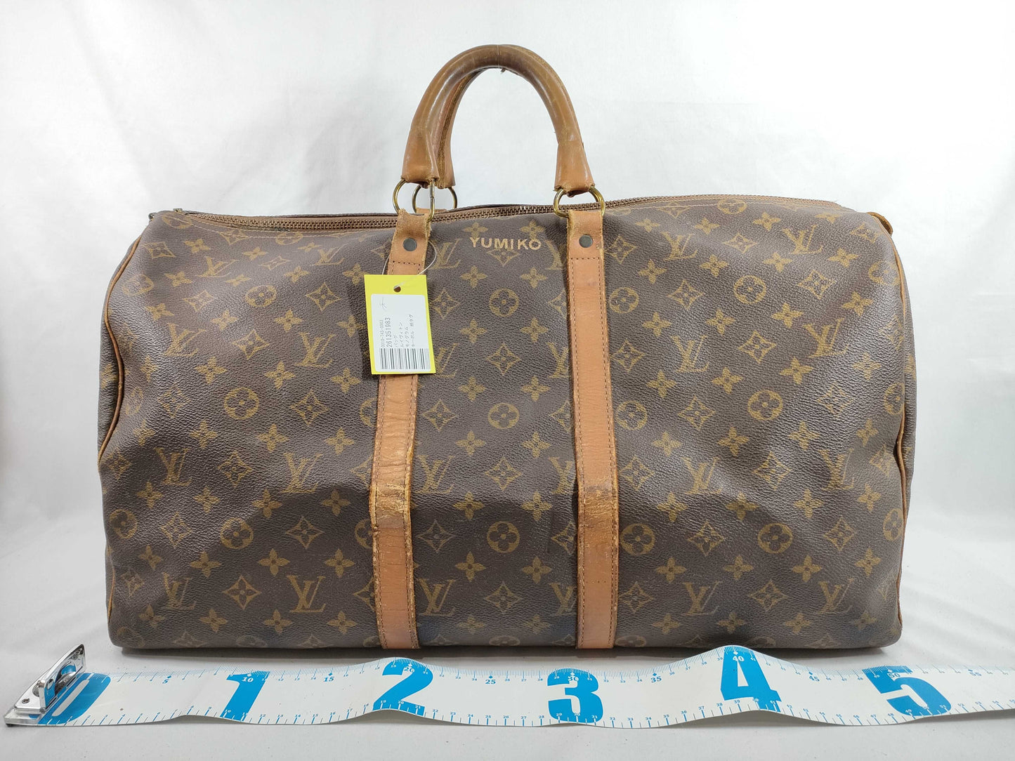 LOUIS VUITTON Monogram Keepall Paper Tag Boston Bag