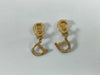Dior Logo Earrings Stone Gold Earrings