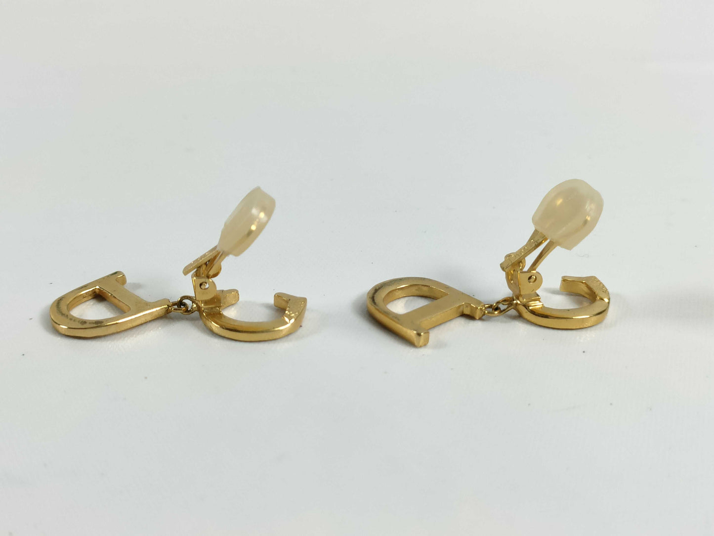 Dior Logo Earrings Stone Gold Earrings