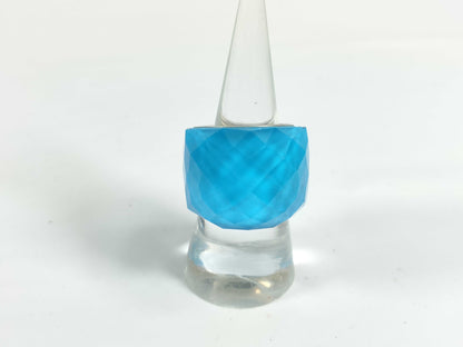 SWAROVSKI Wide Blue Cut Crystal Ring