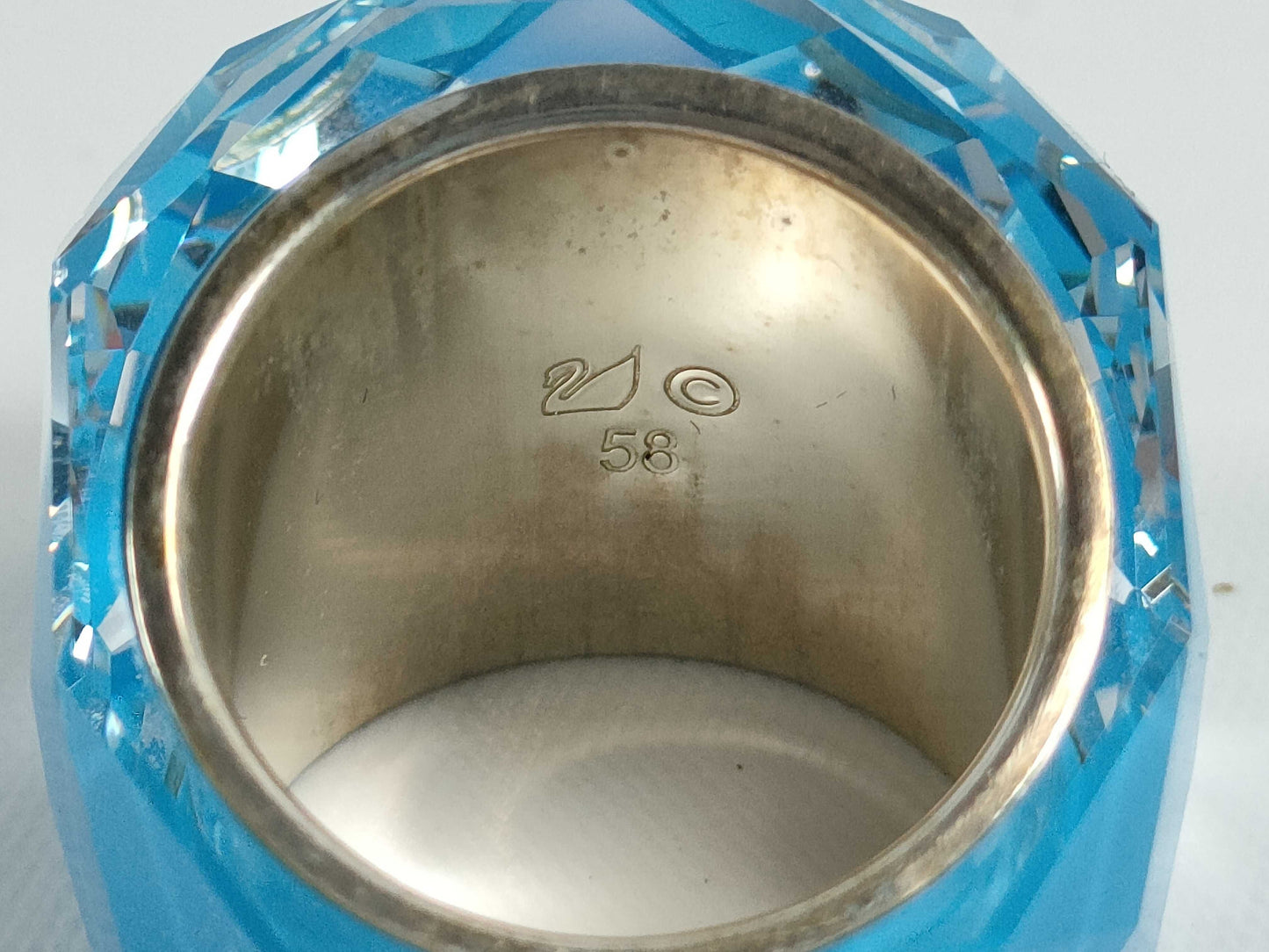 SWAROVSKI Wide Blue Cut Crystal Ring