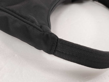 PRADA Nylon Triangle Plate Mini Handbag Black