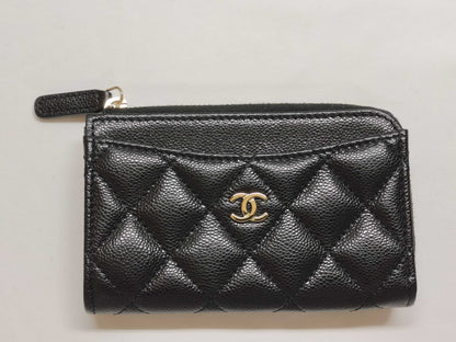 CHANEL Caviar Skin Coin Case/Fragment Coin Case